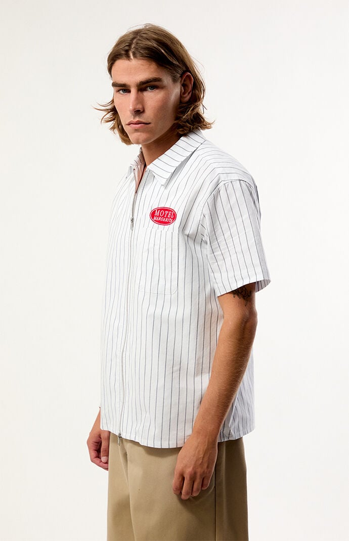 Motel Margarita Descanso Striped Zip Up Shirt