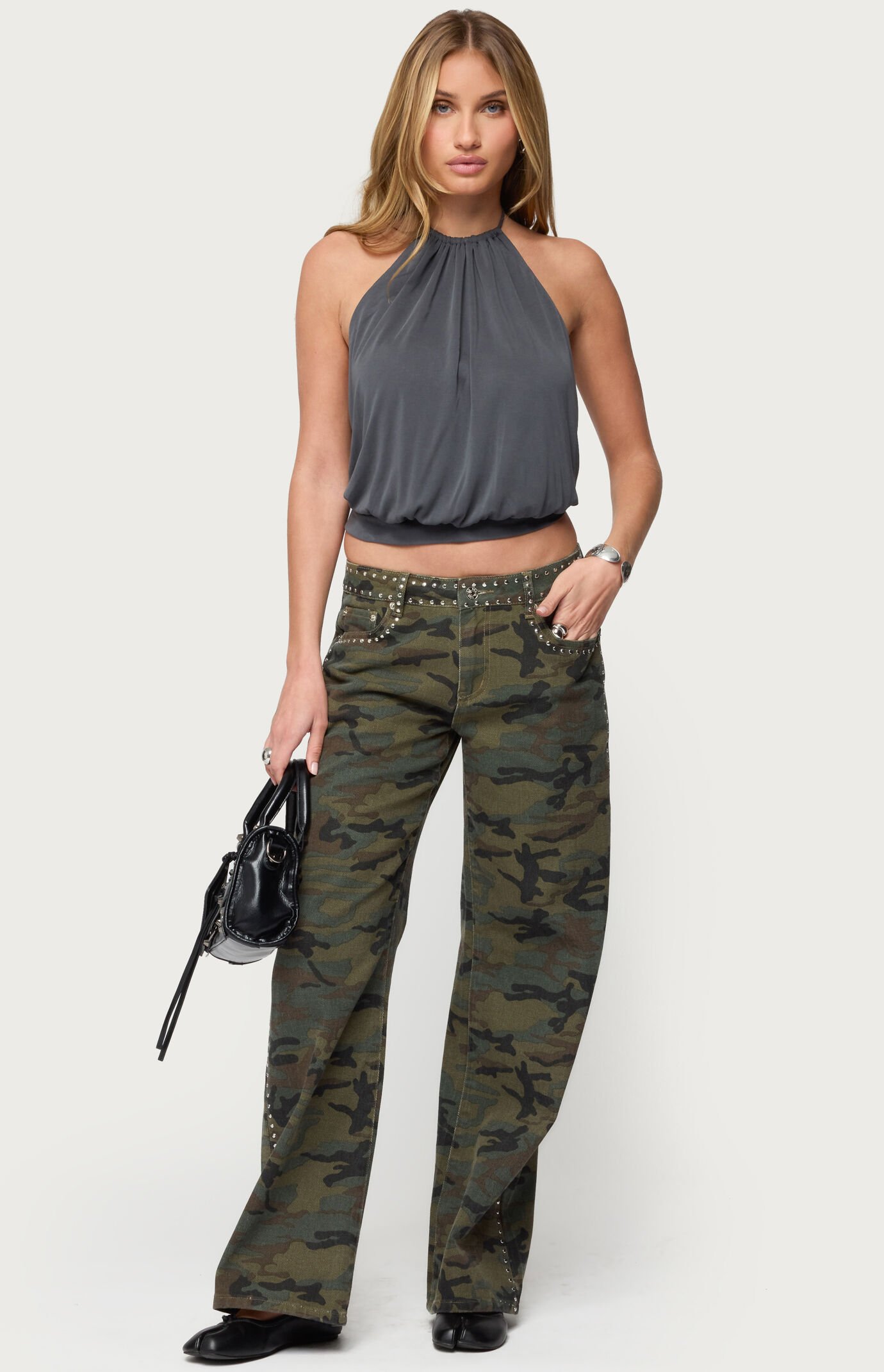 Edikted Kammy Draped Backless Halter Top