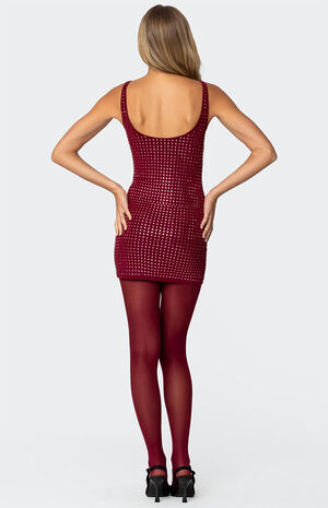 Rhinestone Mesh Mini Dress image number 5