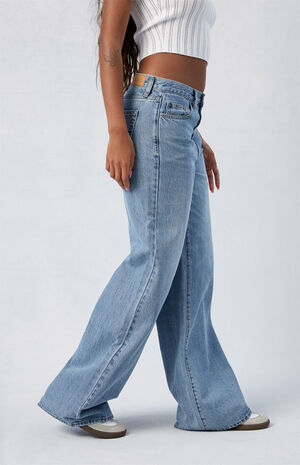 Medium Indigo Dakota Mid Rise Baggy Jeans image number 3