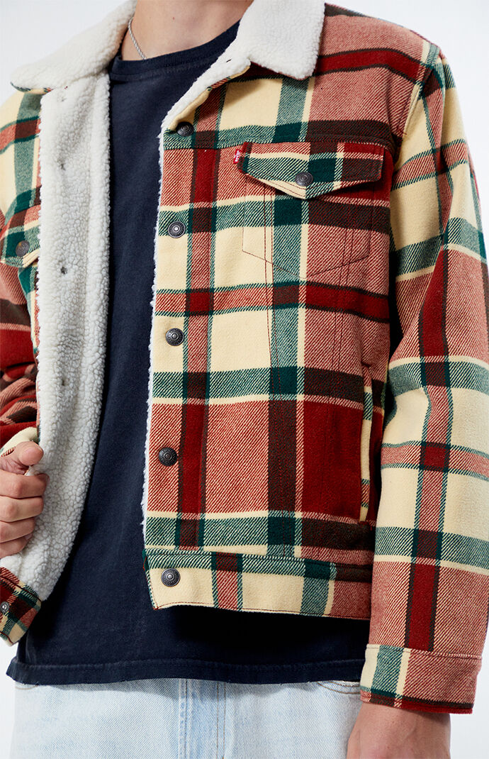 Levis plaid sherpa jacket cheap