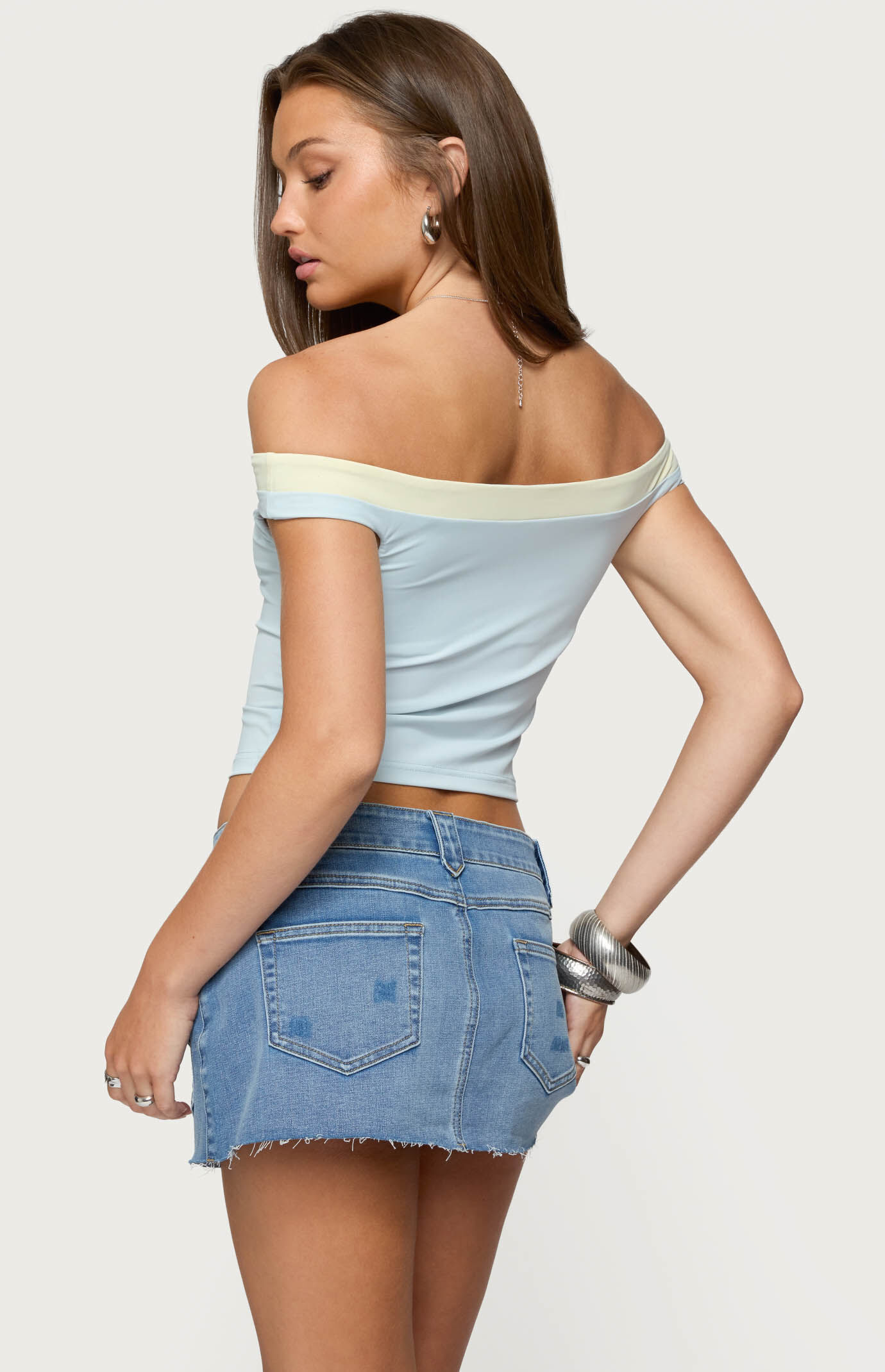 Edikted Strada Contrast Off Shoulder Top