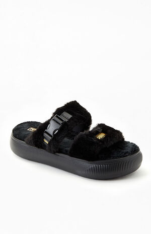 Women's Suede Fur Mayu Sandals image number 1