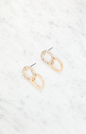 Diamond Chain Link Drop Earrings image number 1