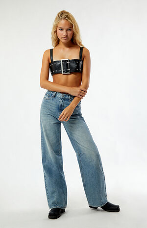 Faux Leather Buckle Bandeau Top image number 4