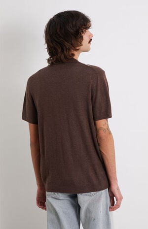 Brown Jacquard Knit Shirt image number 4
