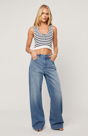 Medium Blue 95 Paloma Low Rise Baggy Jeans image number 4