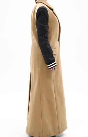 Malone Tan Varsity Trench Jacket image number 2