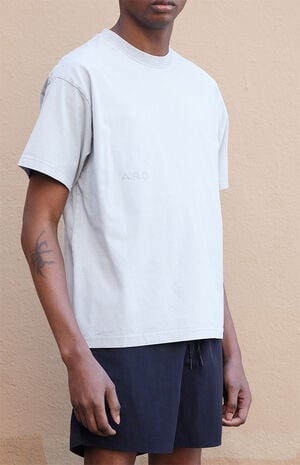 Gray Vintage Wash Heavyweight Cropped Boxy T-Shirt image number 3