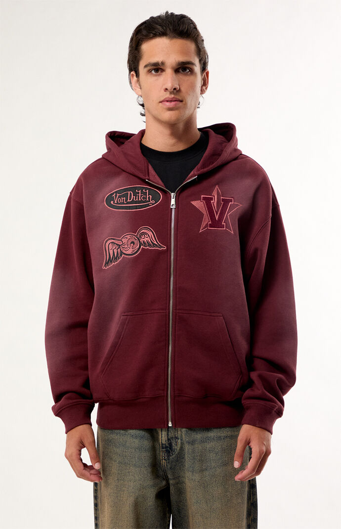 Von Dutch Embroidered Zip Up Hoodie