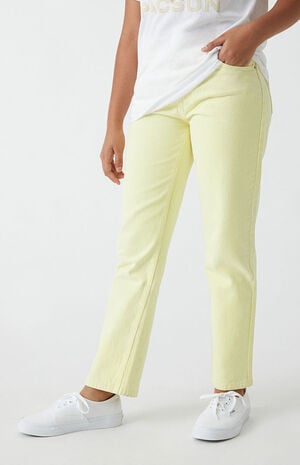 Yellow Pastel Straight Leg Jeans image number 1