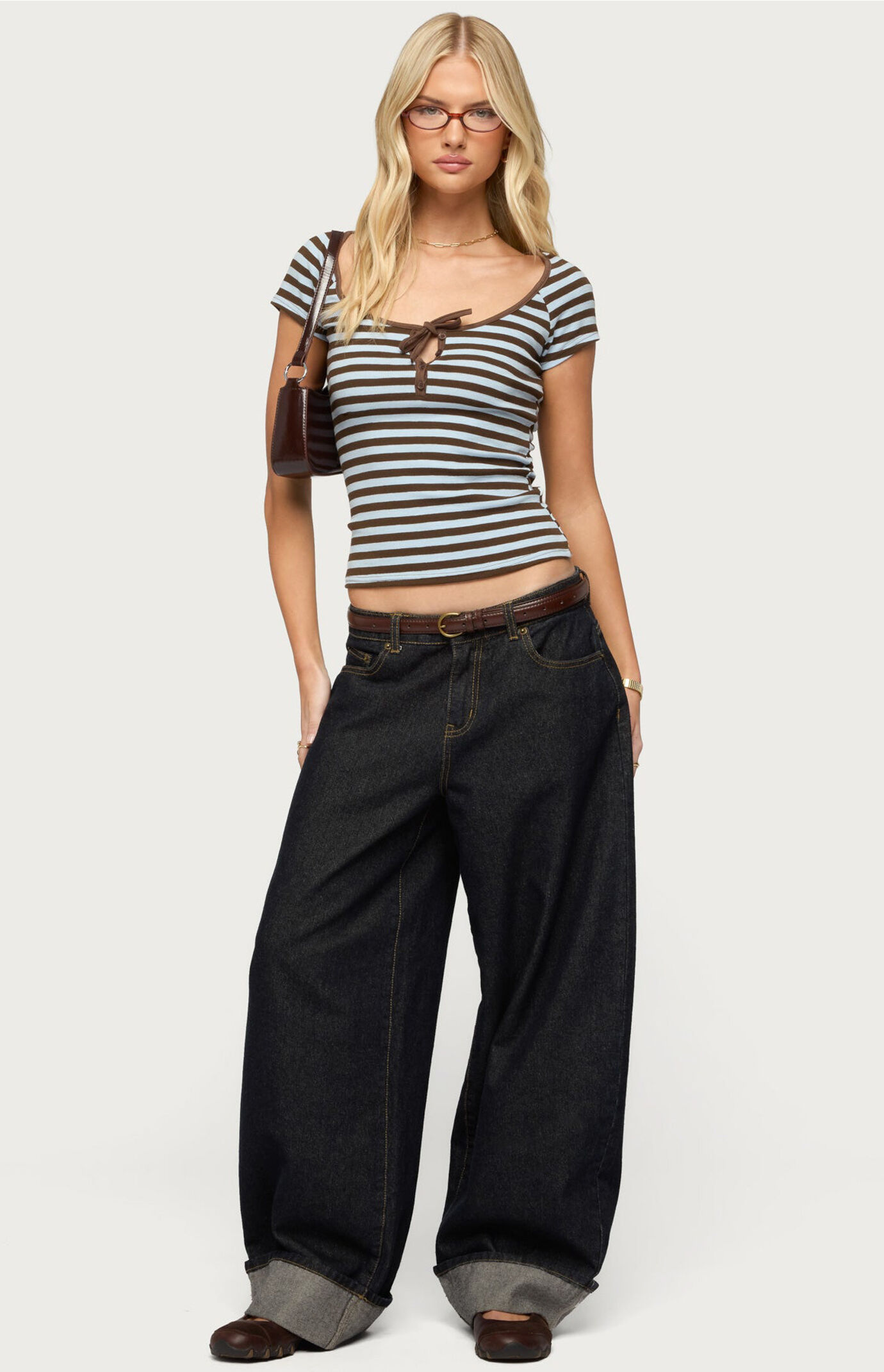 Edikted Emberly Striped Raglan Top