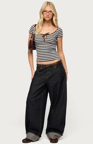 Emberly Striped Raglan Top image number 1