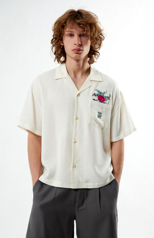 x PacSun Bouquet Cropped Camp Shirt image number 1