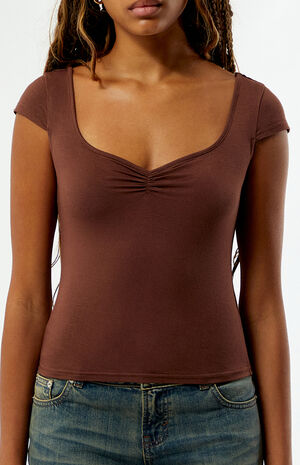 Eleanor Ruched V-Neck Top image number 3