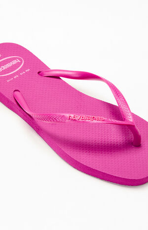 Women's Fuchsia Slim Square Flip Flop Sandals image number 6
