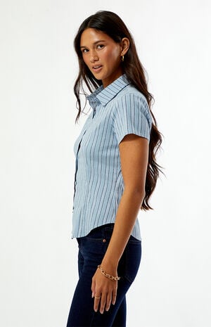 Clara Striped Button Up Top image number 3