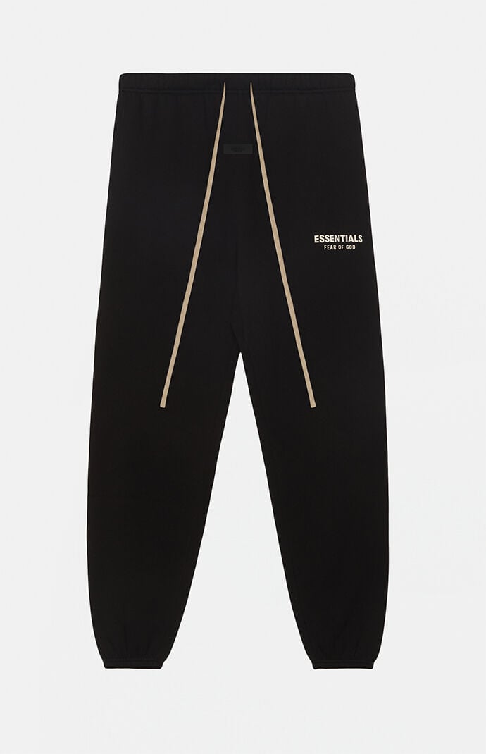 【FOG Essentials】Women's Black Sweatpants Fear of God Essentials Women's Jet Black Sweatpants | PacSun