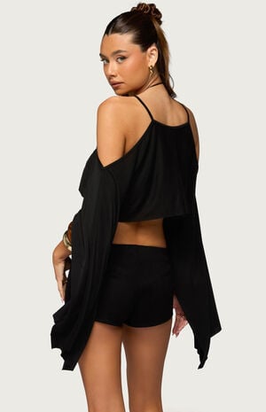 Ivanna Cutout Cape Cropped Top image number 3