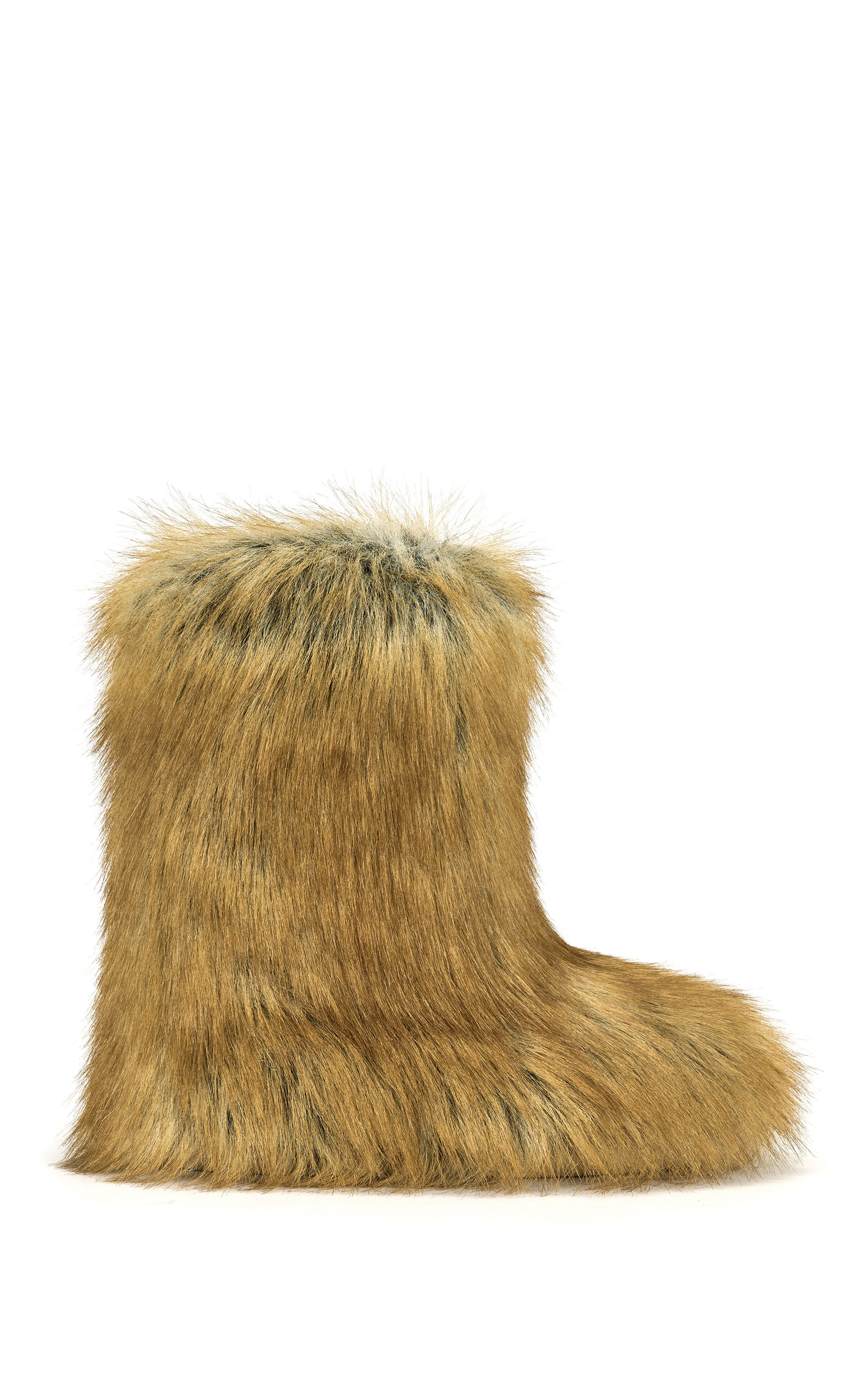 AZALEA WANG Women's Nadianna Tan Redfox Faux Fur Platform Boots