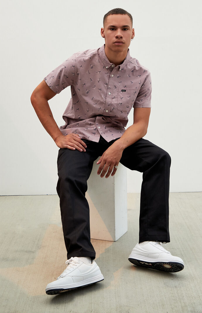That'll Do Print Short Sleeve Button Up Shirt