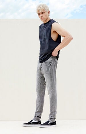 Comfort Stretch Gray Stacked Skinny Jeans