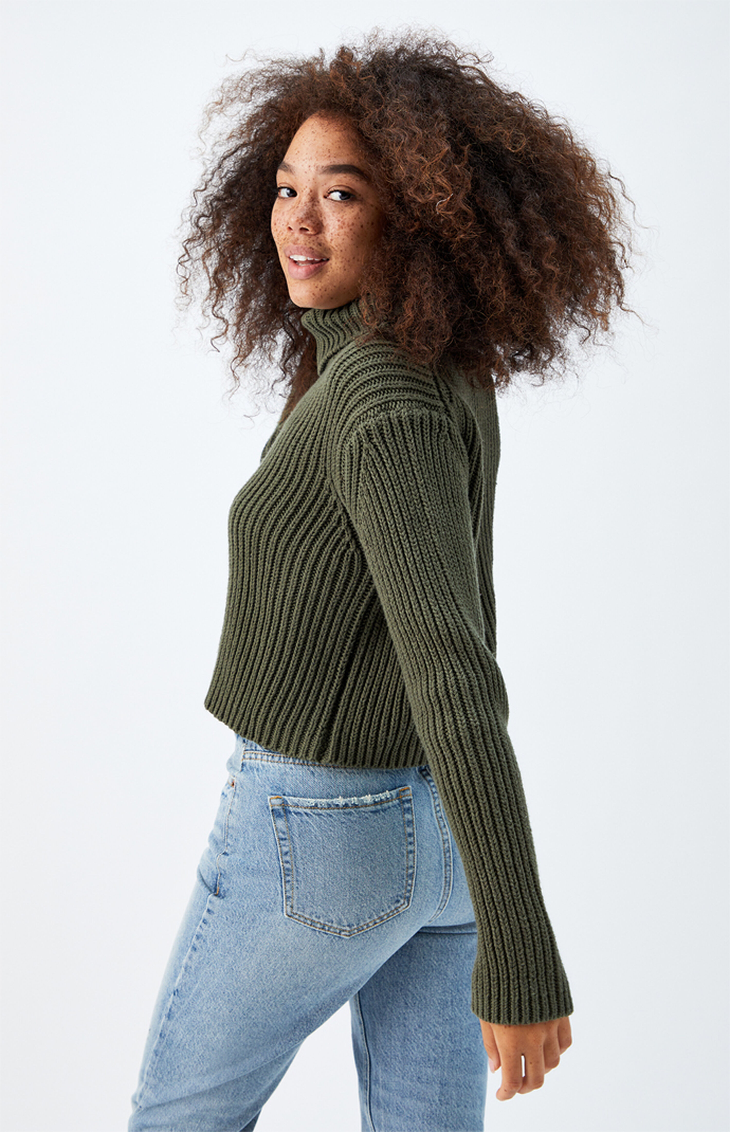 LA Hearts Cropped Turtleneck Sweater PacSun