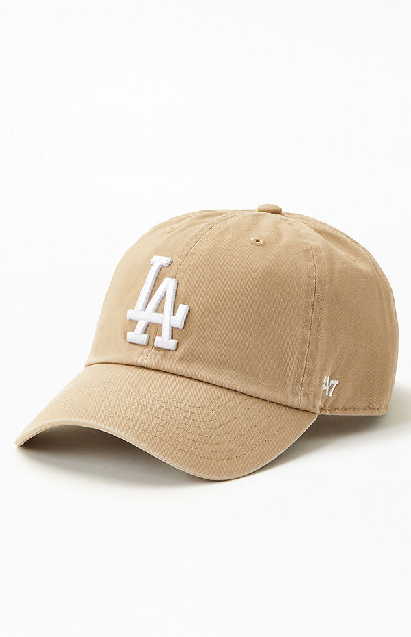 47 Brand Khaki Dodgers Clean Up Strapback Dad Hat