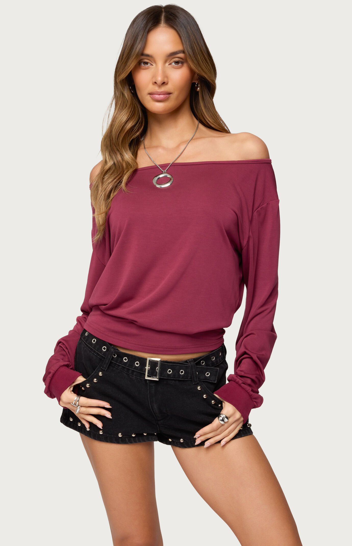 Edikted Nannie Off Shoulder Oversized Top