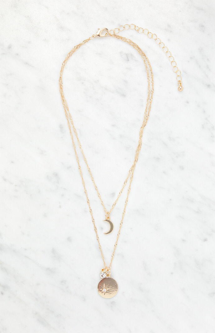Gem & Moon Necklace Set