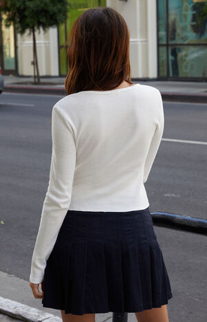 White Thermal Long Sleeve Top image number 4