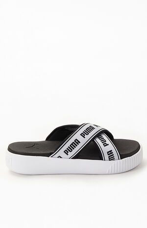 Women's Platform Tape Slide Sandals image number 2