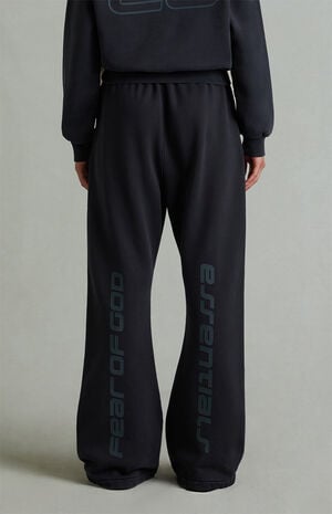 Women's Vintage Black Fleece Flare Sweatpants image number 6