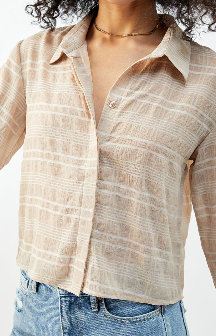 '90s Chiffon Button Down Shirt