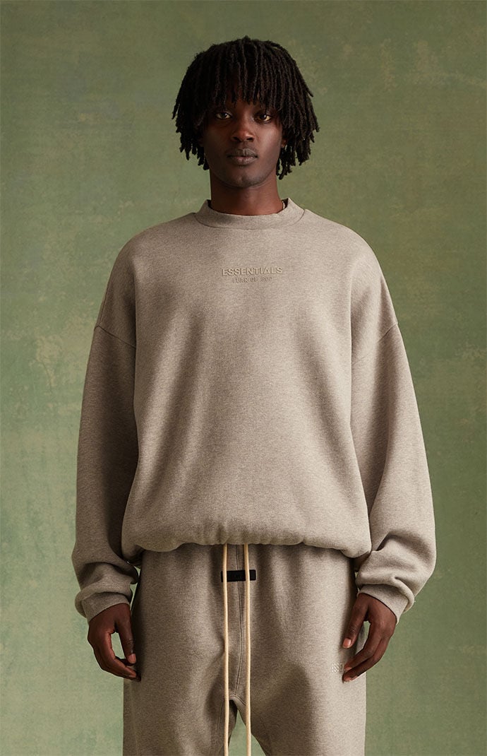 Fear of God Essentials Core Heather Crew Neck Sweatshirt PacSun