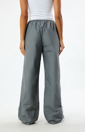 Dark Grey Wide Leg Track Pants image number 4