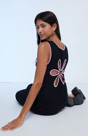 Eco Flower Cutout Knit Midi Dress image number 1