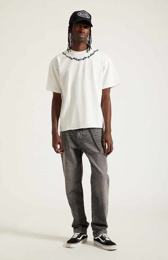 Pacsun Cade Straight Jeans Ripped Black Wash