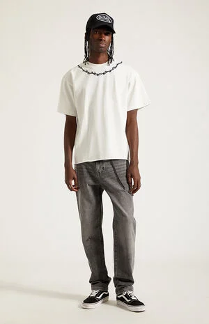 Cade Straight Jeans Ripped Black Wash image number 6