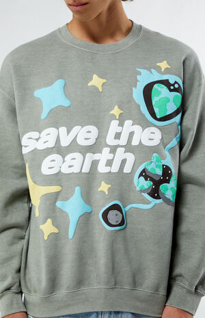 Save The Earth Puff Crew Neck Sweatshirt image number 3
