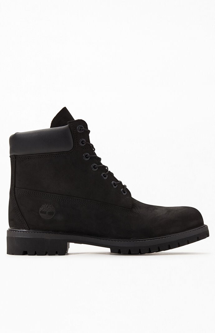 Black leather timberlands mens online