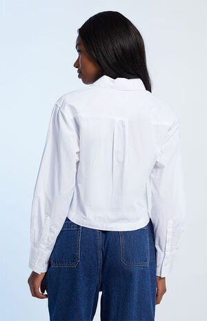 Ariel Cropped Button Down Shirt image number 4