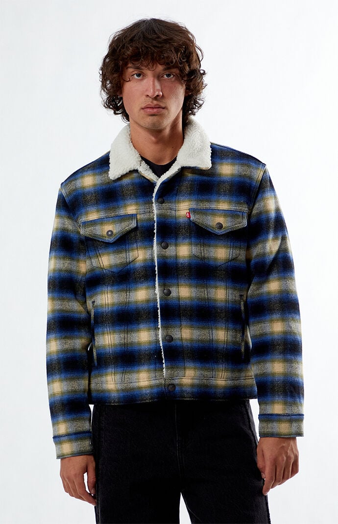 Plaid trucker jacket hot sale