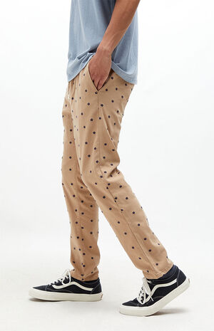 Floral Embroidered Cotton Drawstring Trousers image number 3