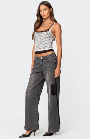 Contrast Pocket Washed Low Rise Jeans image number 3