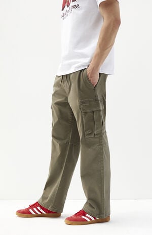 Olive Baggy Cargo Pants image number 4