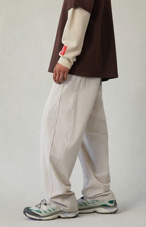 Gray Baggy Track Pants image number 4