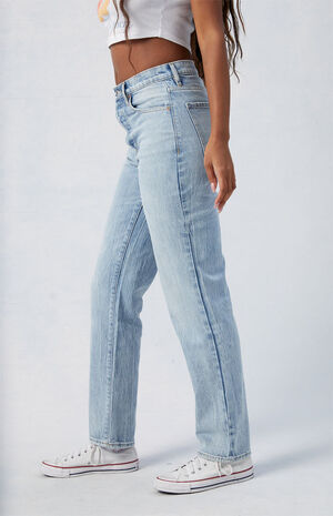 Stretch Light Indigo Dad Jeans image number 3