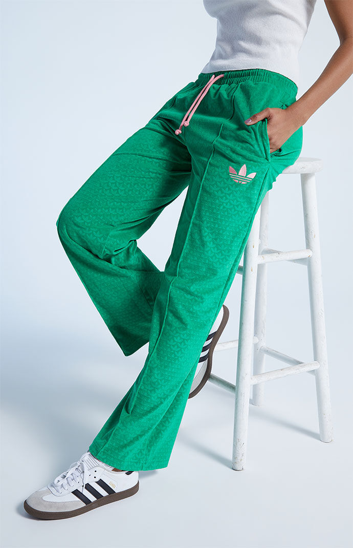 adidas Eco Green Adicolor Heritage Now Velour Sweatpants PacSun