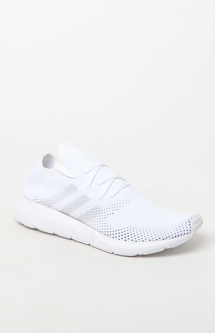 adidas swift run primeknit white & grey shoes